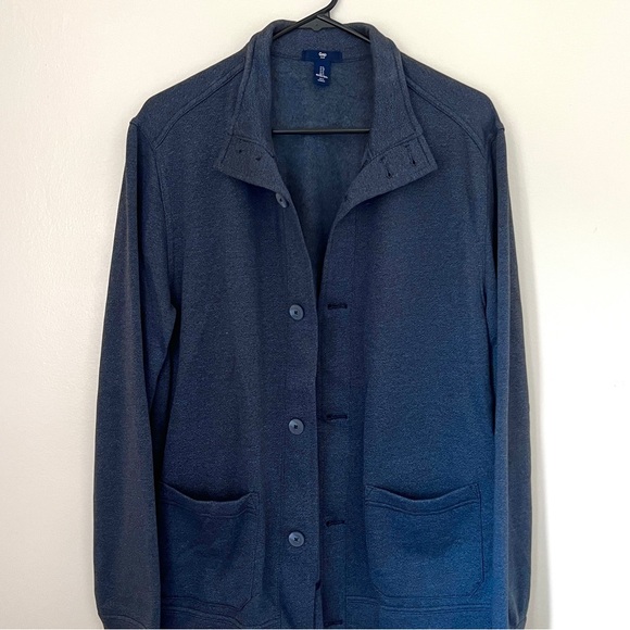 NEW Gap Button Up Pullover Cardigan Sweater - Size L Navy Blue, New Without Tag - Picture 2 of 4